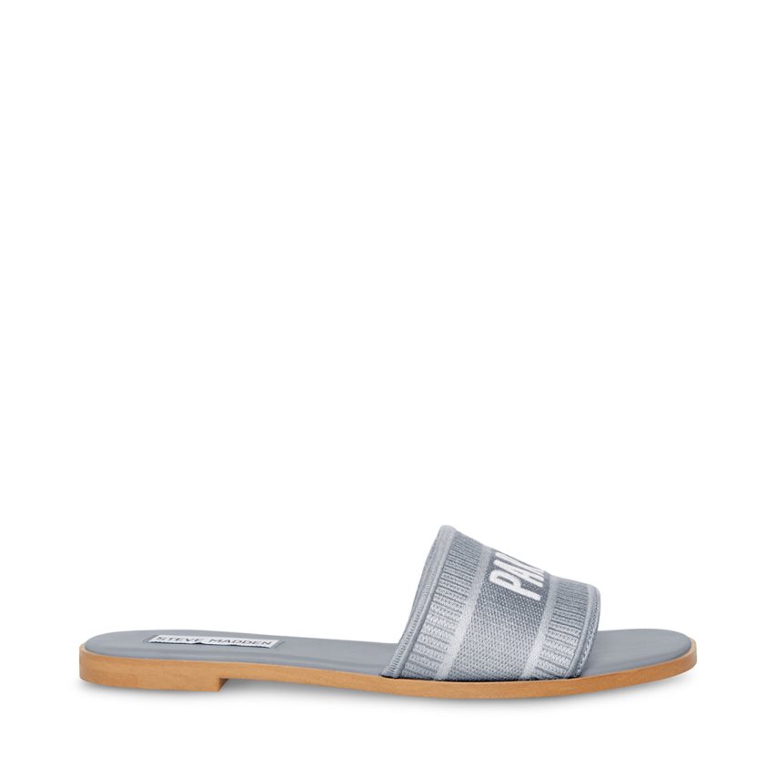 Grey Steve Madden Knox Women's Slides | PH 2756LWZ